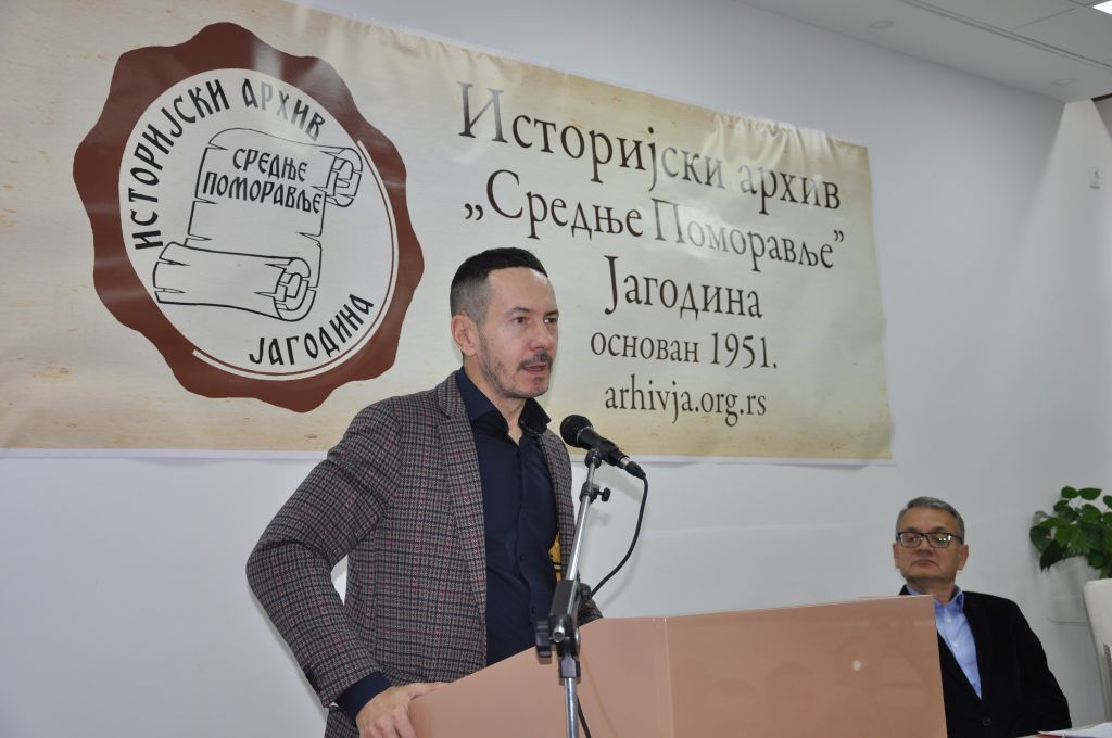 Историчар проф. др Александар Растовић, научни саветник, редовни професор и директор Историјског института у Београду на обележавању дана архива у Јагодини и промоцији књиге Јагодина у Првом светском рату